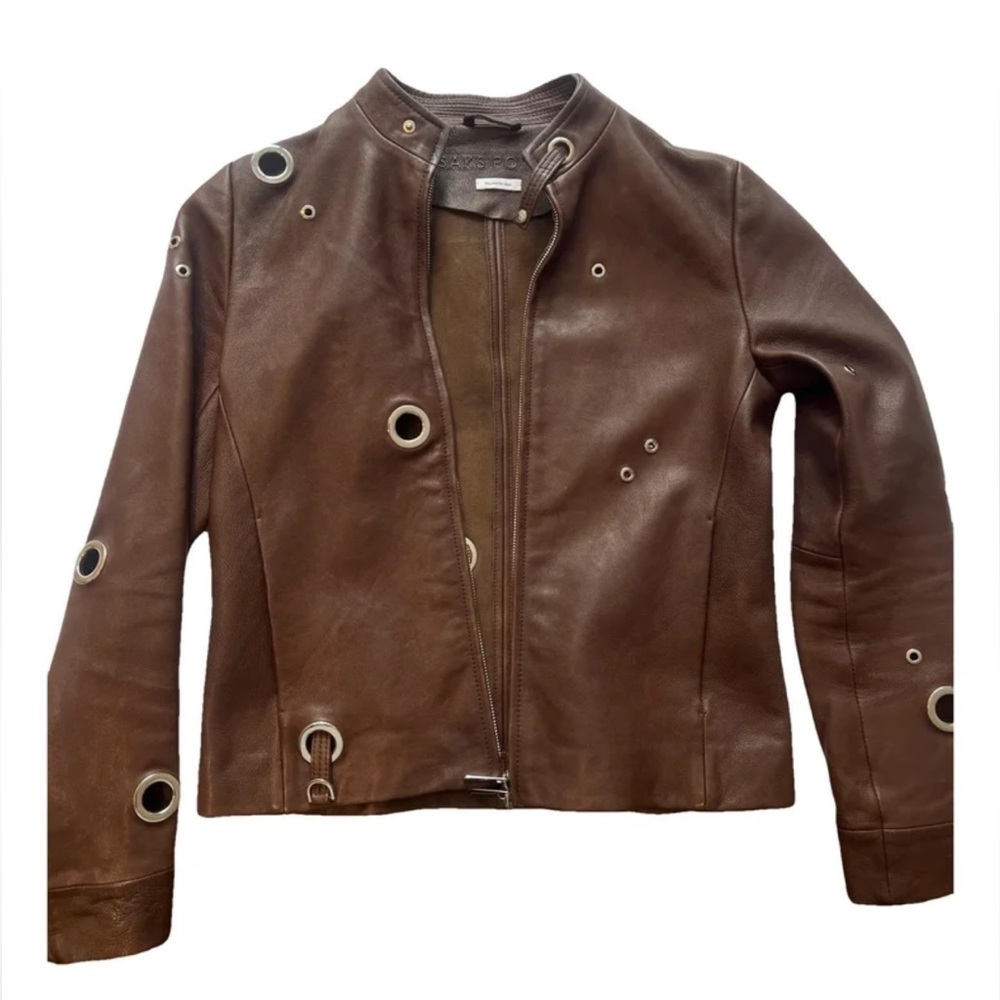NWT Saks Potts Lauren Jacket Brown Large